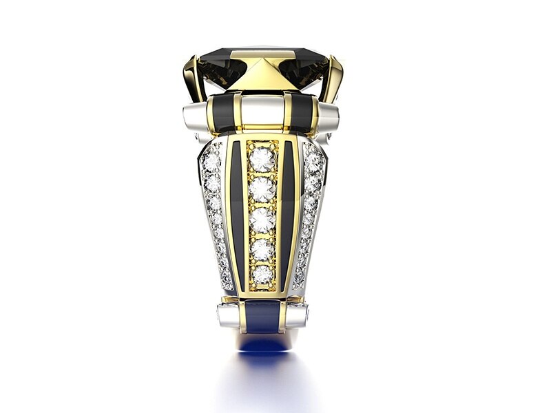 Inlay Yellow Stone Rings