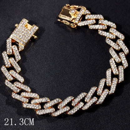 Iced Out Crystal Cuban Link Bracelet