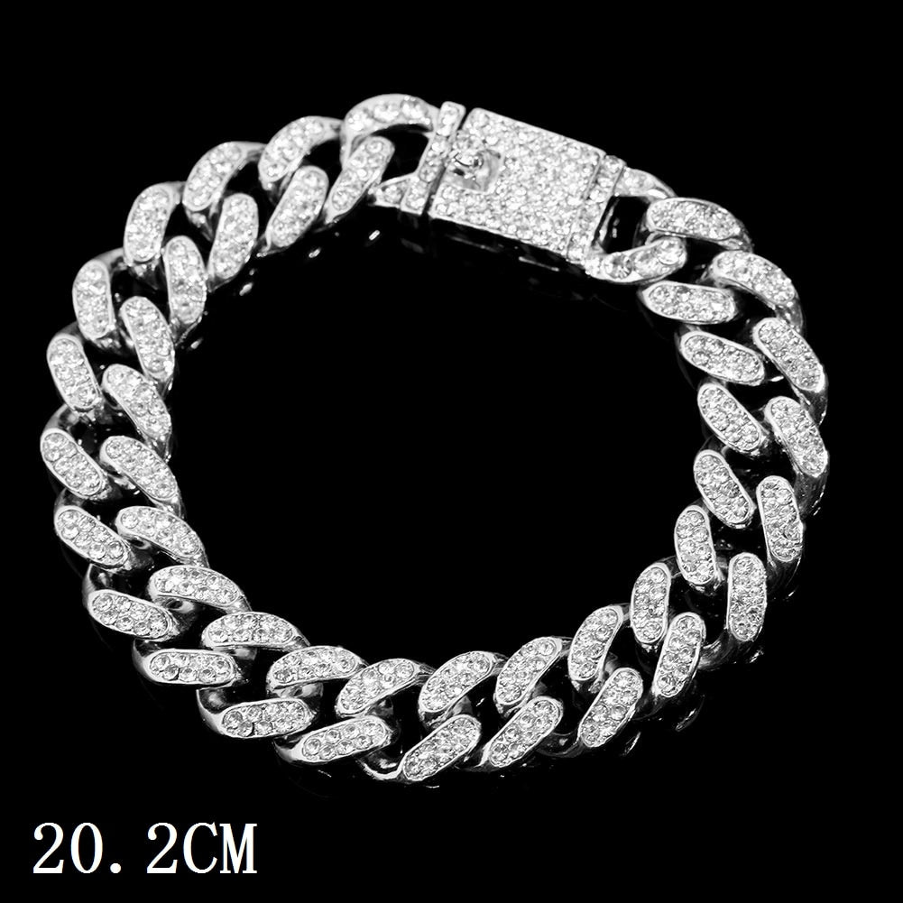 Iced Out Crystal Cuban Link Bracelet