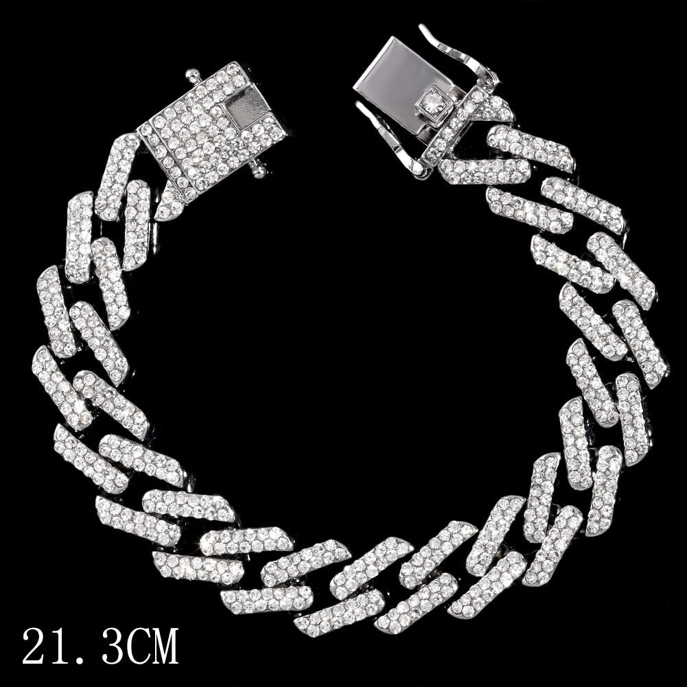 Iced Out Crystal Cuban Link Bracelet
