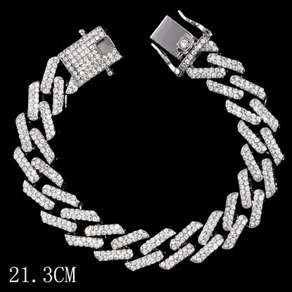 Iced Out Crystal Cuban Link Bracelet