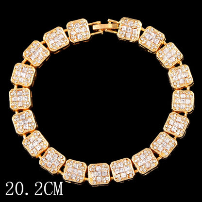 Iced Out Crystal Cuban Link Bracelet