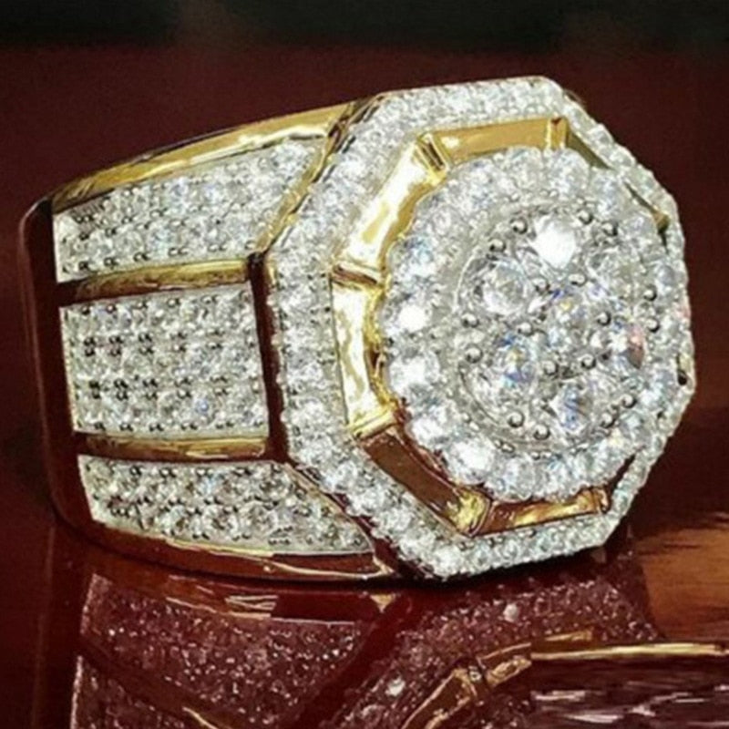 Round Rings Iced Out Cubic Zircon