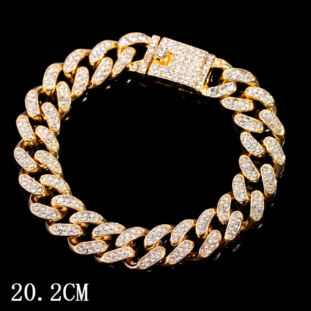 Iced Out Crystal Cuban Link Bracelet