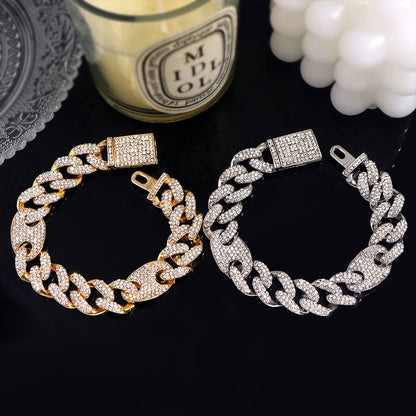 Iced Out Crystal Cuban Link Bracelet