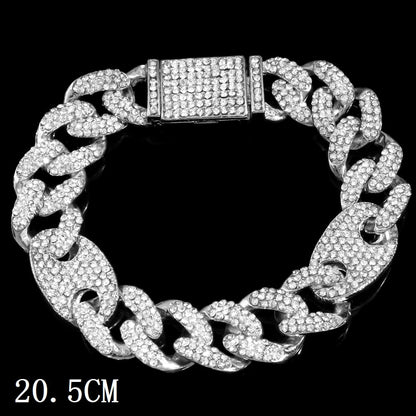 Iced Out Crystal Cuban Link Bracelet