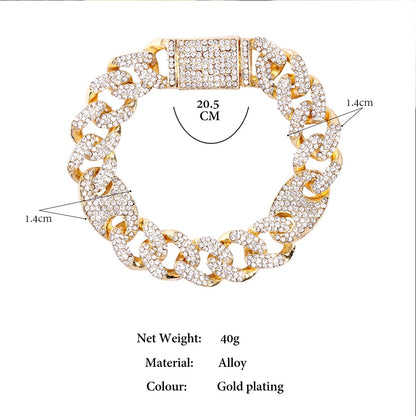 Iced Out Crystal Cuban Link Bracelet