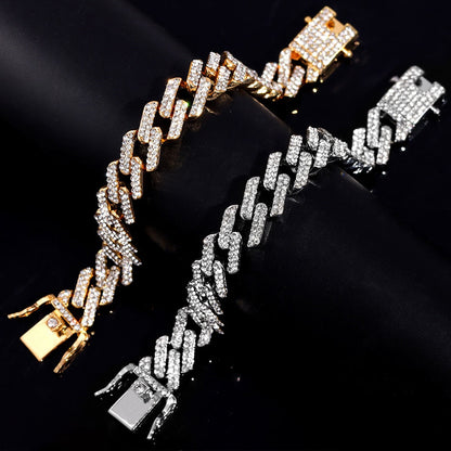 Iced Out Crystal Cuban Link Bracelet