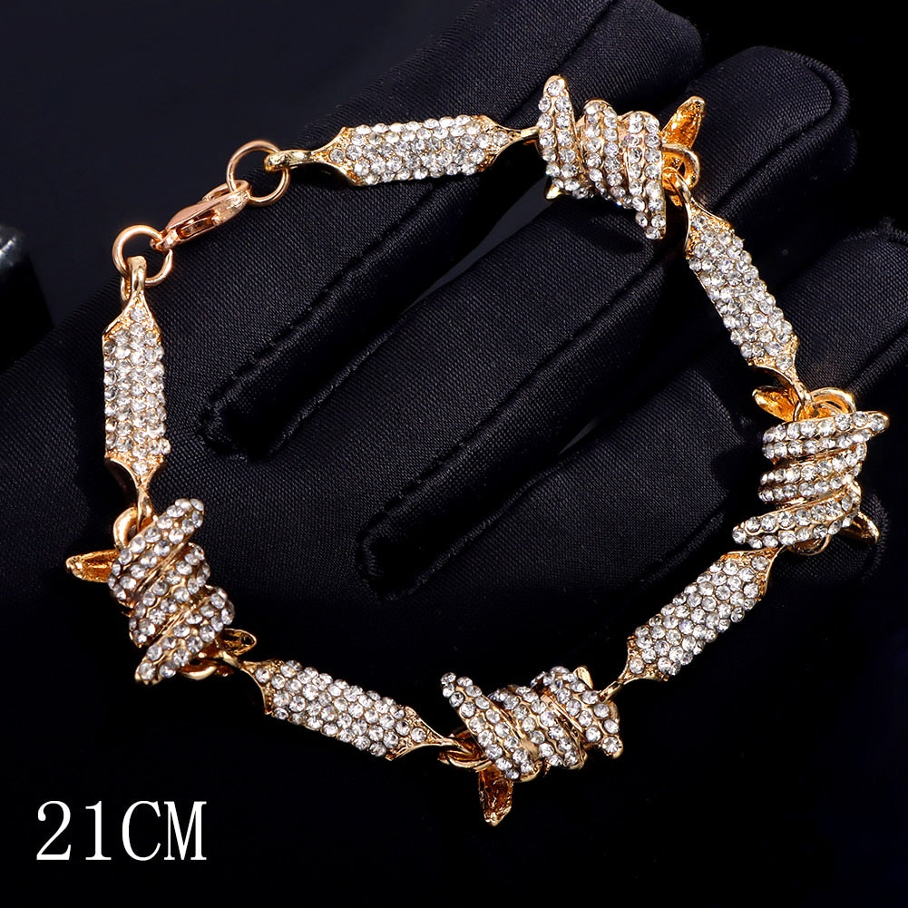 Iced Out Crystal Cuban Link Bracelet