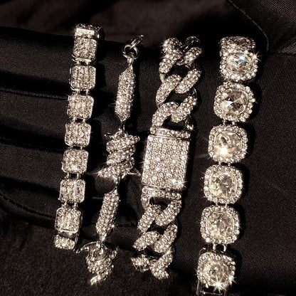 Iced Out Crystal Cuban Link Bracelet